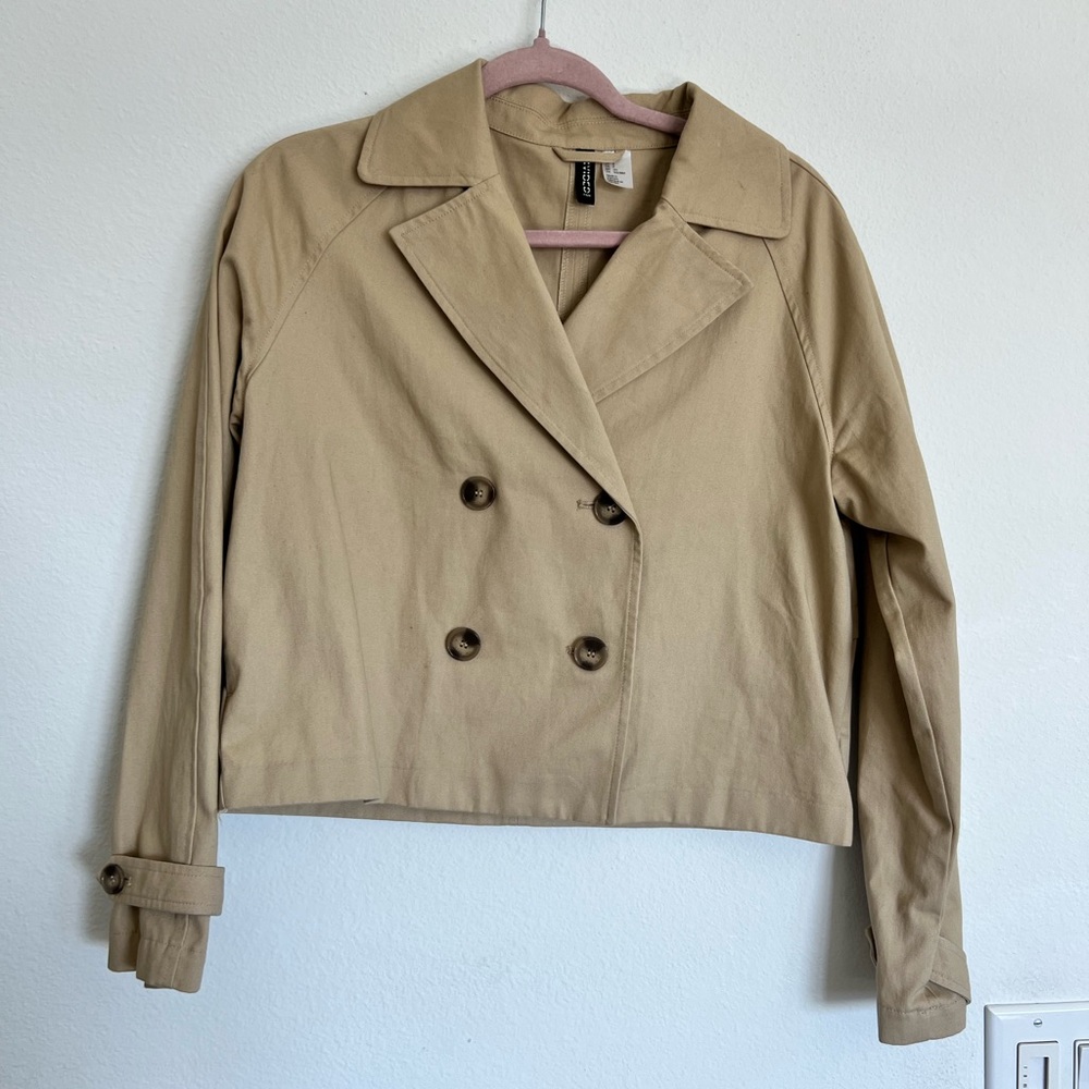 H&M Beige Double-Breasted Trench Coat